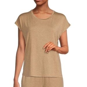 NWT EILEEN FISHER CHESTNUT BROWN TENCEL CREW NECK TOP - SIZE MEDIUM